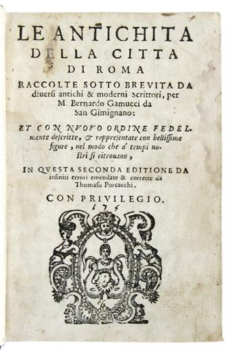 GAMUCCI, BERNARDO. Le Antichità della Città di Roma. 1588